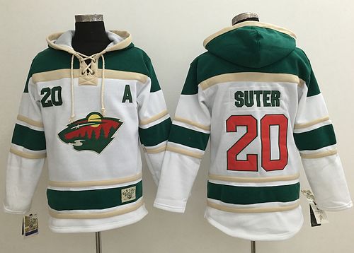 Wild #20 Ryan Suter White Sawyer Hooded Sweatshirt Stitched Jersey - Zenithce