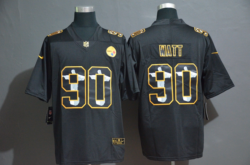 Pittsburgh Steelers #90 T. J. Watt Black Jesus Faith Edition Limited Stitched Jersey - Zenithce