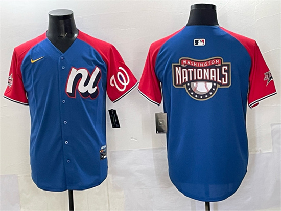 National League Washington Nationals Team Big Logo Blue Red Alternate 2025 All-Star Edition Limited Stitched Jersey - Zenithce