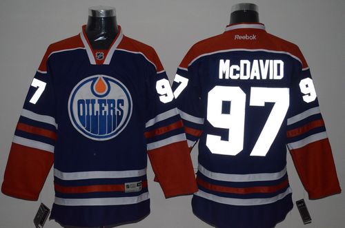 Oilers #97 Connor McDavid Light Blue Reflective Version Stitched Jersey - Zenithce