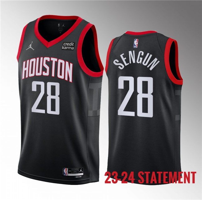 Houston Rockets #28 Alperen Sengun Black 2023 Statement Edition Stitched Jersey - Zenithce