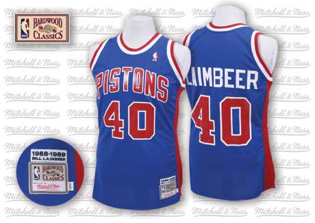 Detroit Pistons #40 Bill Laimbeer Blue Swingman Throwback Jersey - Zenithce