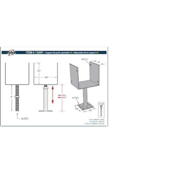 Pylex 13907 7 Steps Steel Stair Stringers black - Zenithce