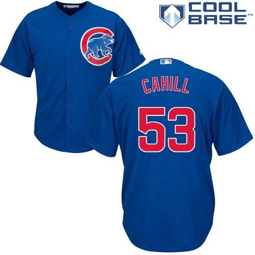 Cubs #53 Trevor Cahill Blue New Cool Base Stitched Jersey - Zenithce