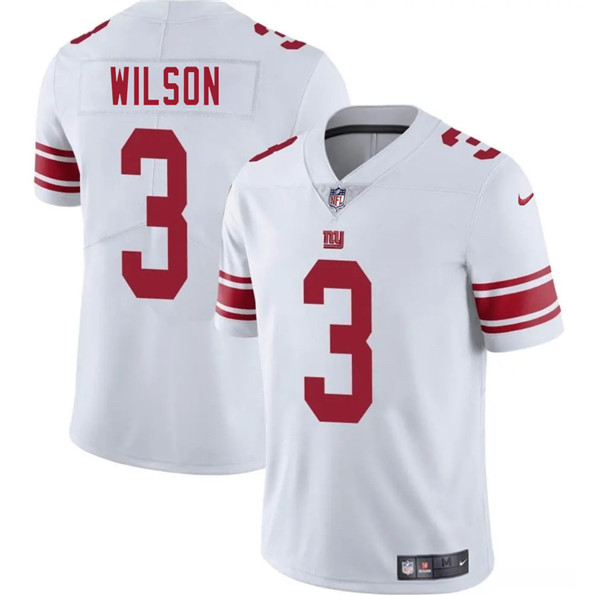 New York Giants #3 Russell Wilson White 2025 Vapor Untouchable Limited Stitched Jersey - Zenithce