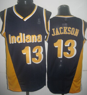 Indiana Pacers #13 Mark Jackson Navy Blue With Yellow Swingman Throwback Jersey - Zenithce