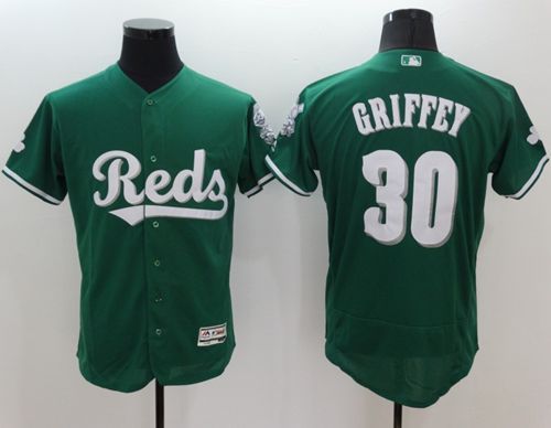 Reds #30 Ken Griffey Green Celtic Flexbase Authentic Collection Stitched Jersey - Zenithce