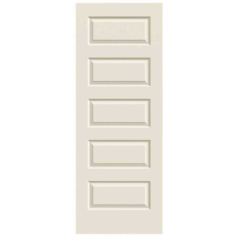 JELD-WEN 80 in. Rockport Painted Right-Hand Smooth Molded Composite MDF Single Prehung Interior Door - Zenithce