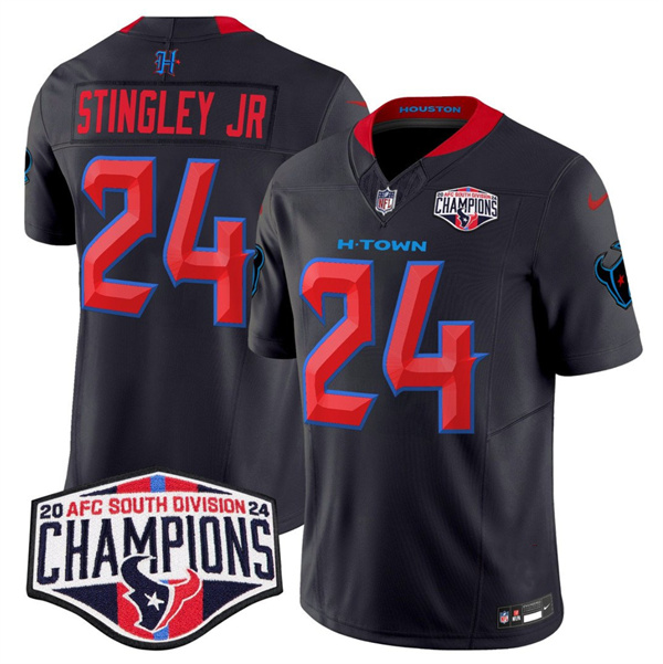 Houston Texans #24 Derek Stingley Jr. Navy 2nd Alternate F.U.S.E. 2024 AFC South Division Champions Vapor Limited Stitched Jersey - Zenithce