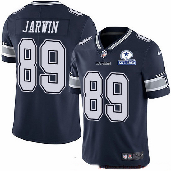 Dallas Cowboys #89 Blake Jarwin Navy With Est 1960 Patch Limited Stitched Jersey - Zenithce