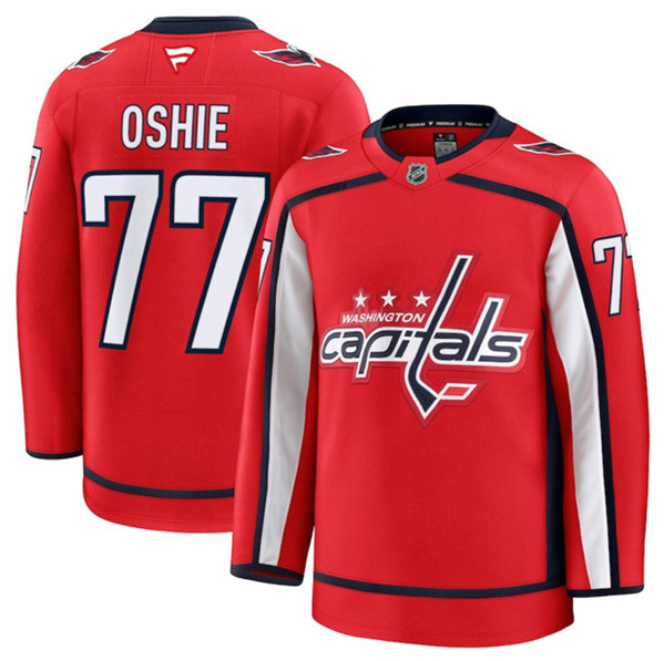 Washington Capitals #77 TJ Oshie Red 2024-25 Home Stitched Jersey - Zenithce