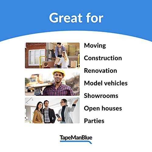 TapeManBlue Carpet Protection Film 200′ Roll. Made in The USA! Easy Unwind, Clean Removal, Strong and Durable Carpet Protector - Zenithce