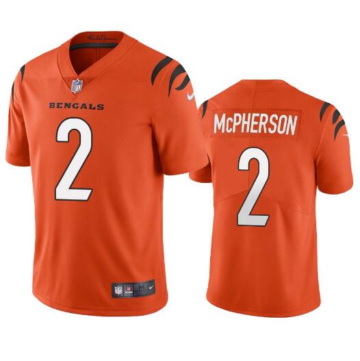 Cincinnati Bengals #2 Evan McPherson Orange Vapor Untouchable Limited Stitched Jersey - Zenithce