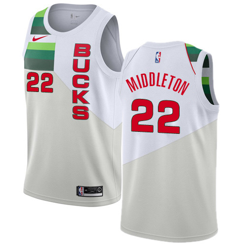 Bucks #22 Khris Middleton White Swingman Earned Edition Jersey - Zenithce
