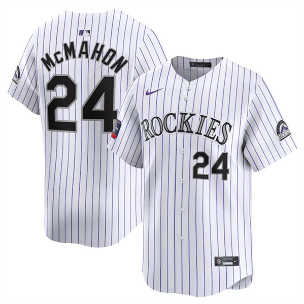 Colorado Rockies #24 Ryan McMahon White 2024 World Tour Mexico City Series Home Limited Stitched Jersey - Zenithce