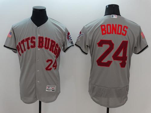 Pirates #24 Barry Bonds Grey Fashion Stars Stripes Flexbase Authentic Stitched Jersey - Zenithce