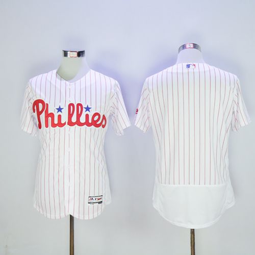 Phillies Blank White(Red Strip) Flexbase Authentic Collection Stitched Jersey - Zenithce