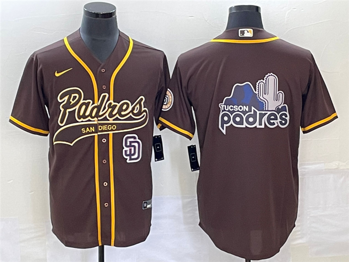 San Diego Padres Brown Big Logo In Back Cool Base Stitched Jersey - Zenithce