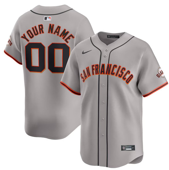 San Francisco Giants Custom Gray Away Limited Stitched Jersey - Zenithce