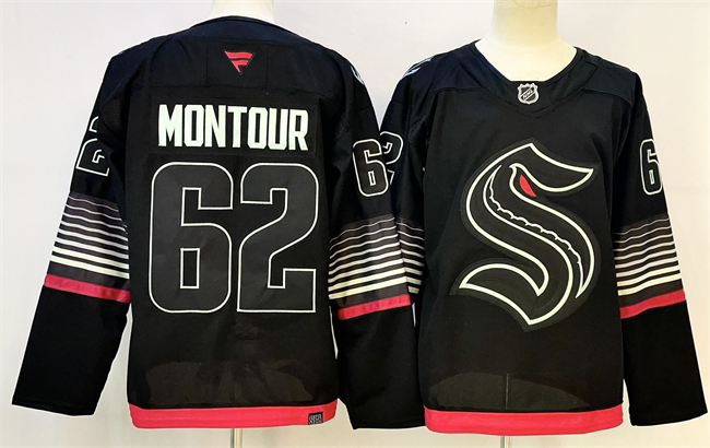 Seattle Kraken #62 Brandon Montour Black 2026 Alternate Stitched Jersey - Zenithce