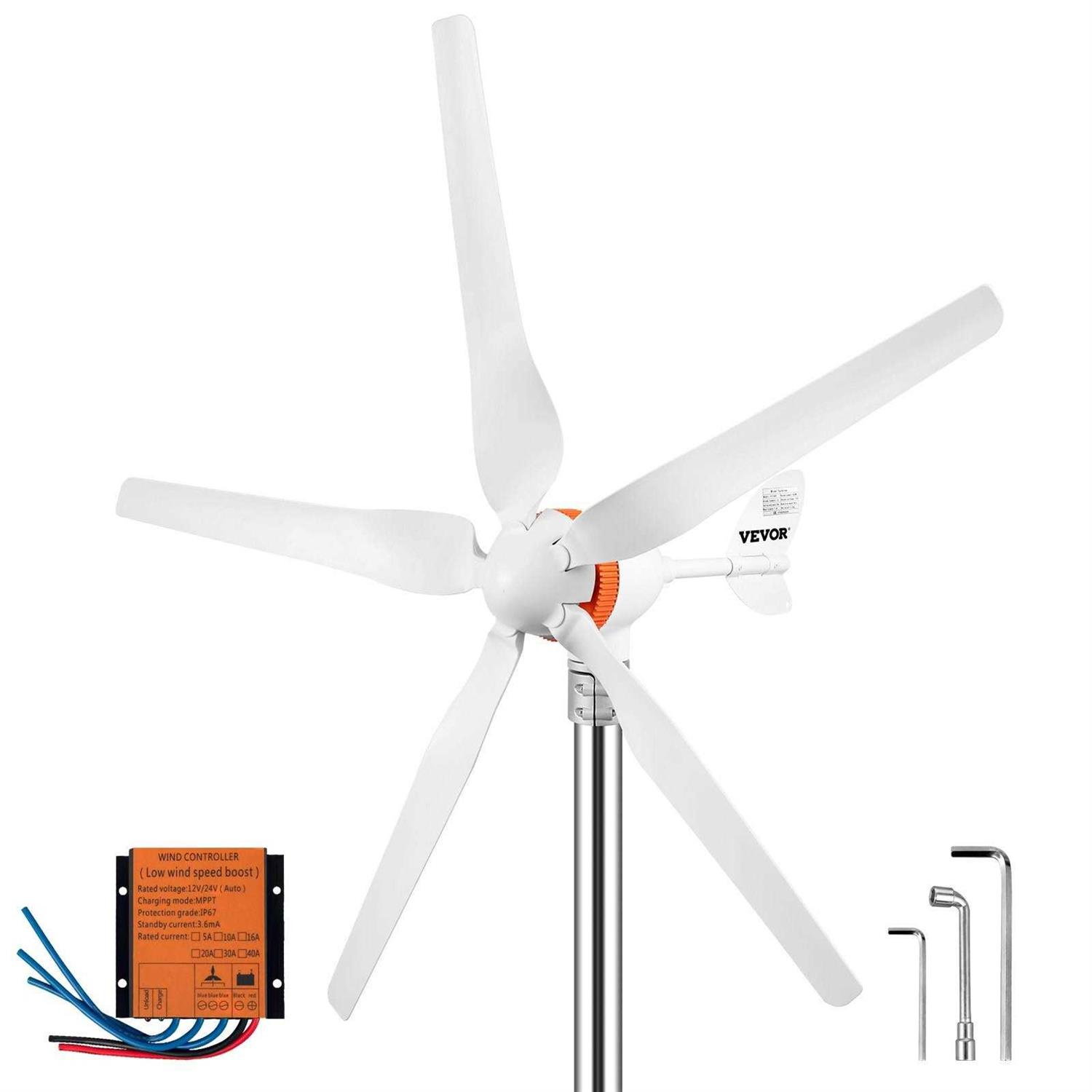 VEVOR Wind Turbine Generator 400-Watt 12-Volt/AC Wind Turbine Kit 3 Blades Wind Power Generator Controller - Zenithce