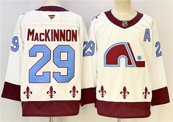 Colorado Avalanche #29 Nathan MacKinnon White 2024-25 With A Patch Stitched Hockey - Zenithce
