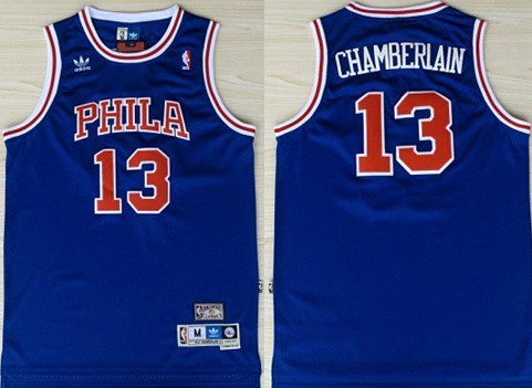 Philadelphia 76ers #13 Wilt Chamberlain Blue Swingman Throwback Jersey - Zenithce