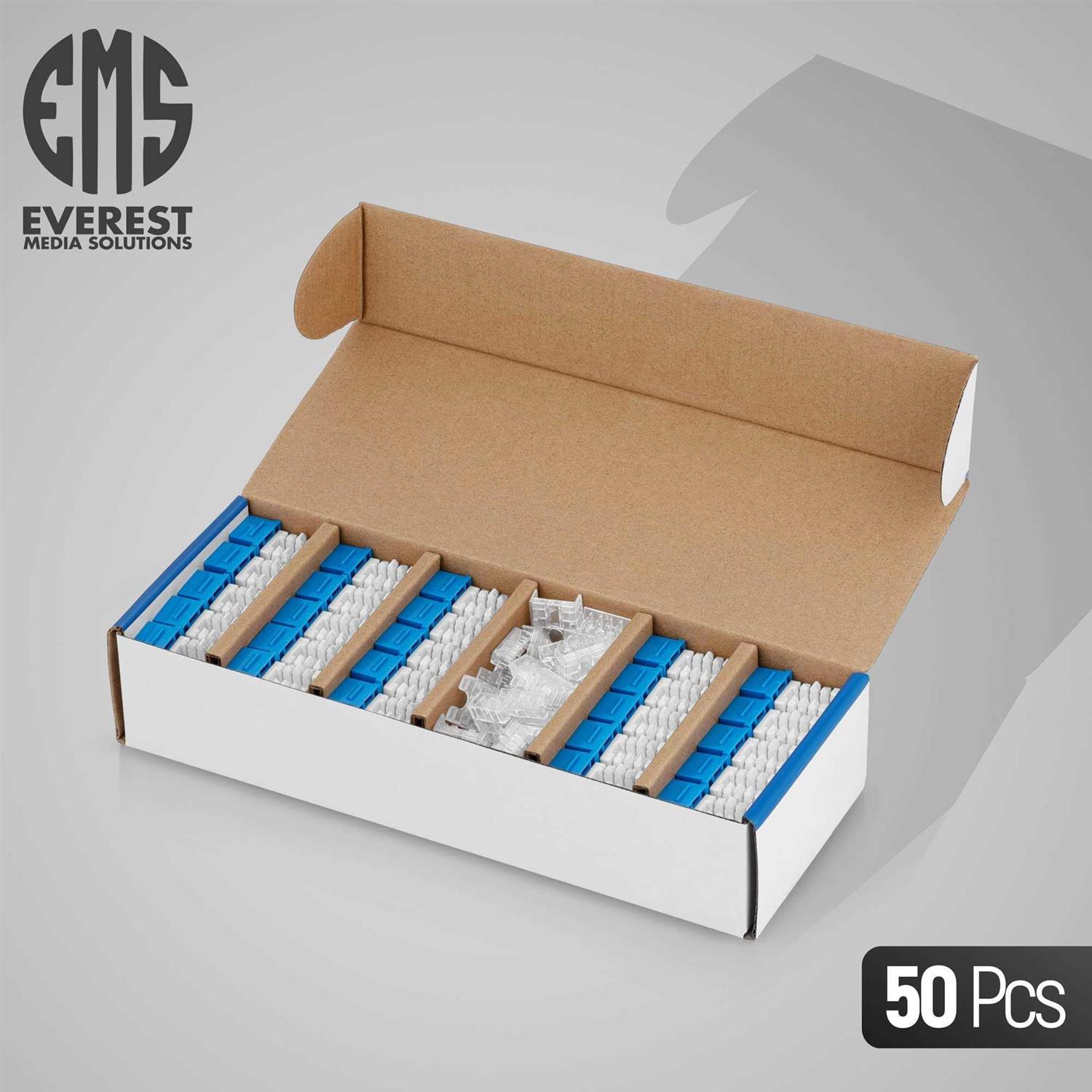 Everest Media Solutions easyJACK 90° Angled Speed Termination Tool with 10 Blue & 10 White Cat6 Keystone Jacks - Zenithce