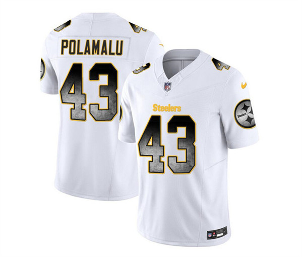 Pittsburgh Steelers #43 Troy Polamalu White 2023 F.U.S.E. Smoke Vapor Untouchable Limited Stitched Jersey - Zenithce