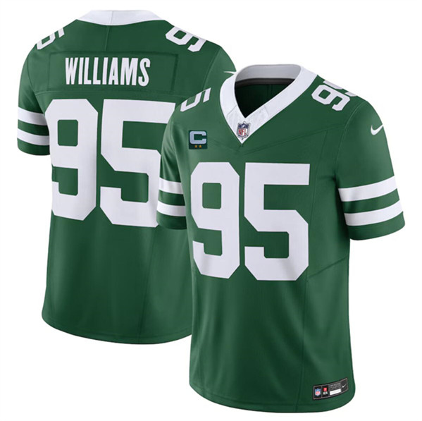 New York Jets #95 Quinnen Williams Green 2024 F.U.S.E. With 2-Star C Patch Vapor Limited Stitched Jersey - Zenithce
