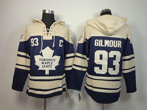 Maple Leafs #93 Doug Gilmour Blue Sawyer Hooded Sweatshirt Stitched Jersey - Zenithce