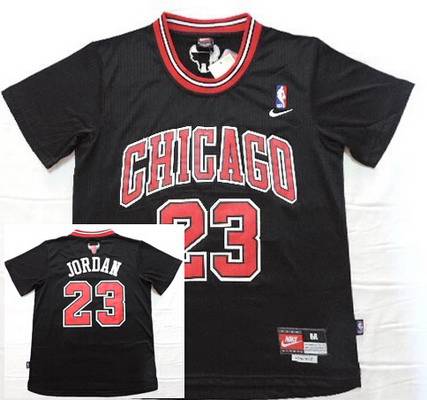 Chicago Bulls #23 Michael Jordan Revolution 30 Swingman Black Short-Sleeved Jersey - Zenithce