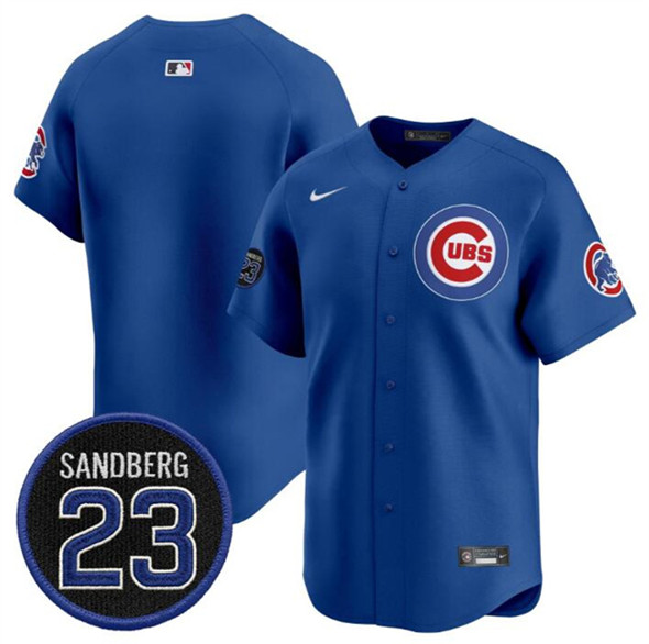 Chicago Cubs Blank Royal 'Ryne Sandberg Tribute' Vapor Limited V2 Stitched Jersey - Zenithce