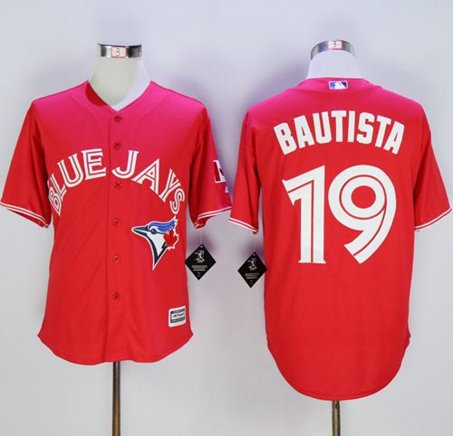 Blue Jays #19 Jose Bautista Red New Cool Base Canada Day Stitched Jersey - Zenithce