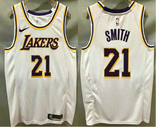 Los Angeles Lakers #21 JR Smith White 2020 Swingman Printed Jersey - Zenithce