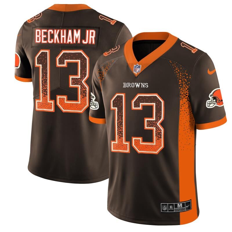 Cleveland Browns #13 Odell Beckham Jr. Brown Drift Fashion Color Rush Limited Stitched Jersey - Zenithce