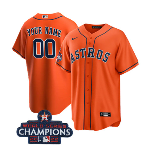 Houston Astros Customized Custom Orange 2022 World Series Champions Cool Base Stitched Baseball Jersey - Zenithce
