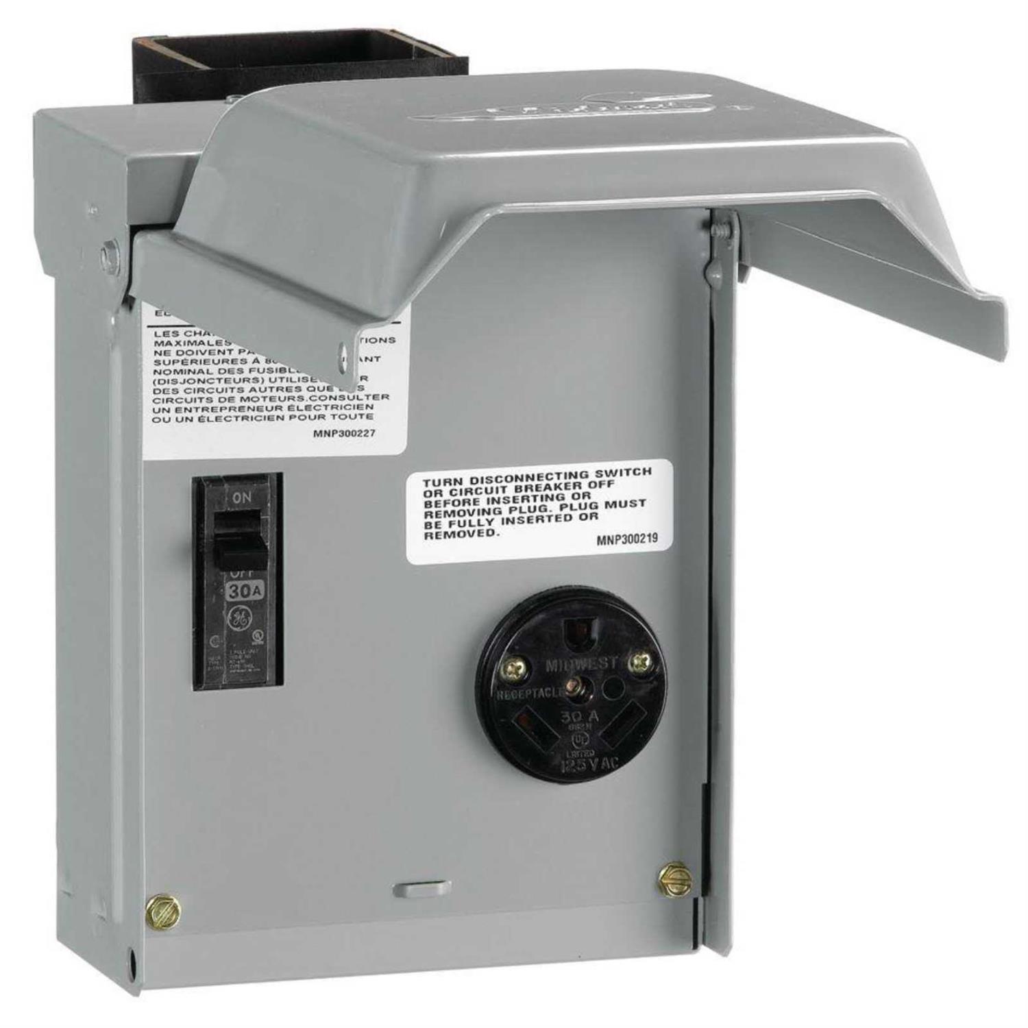 GE RV Panel with 50 Amp RV Receptacle and 20 Amp GFCI Receptacle - Zenithce