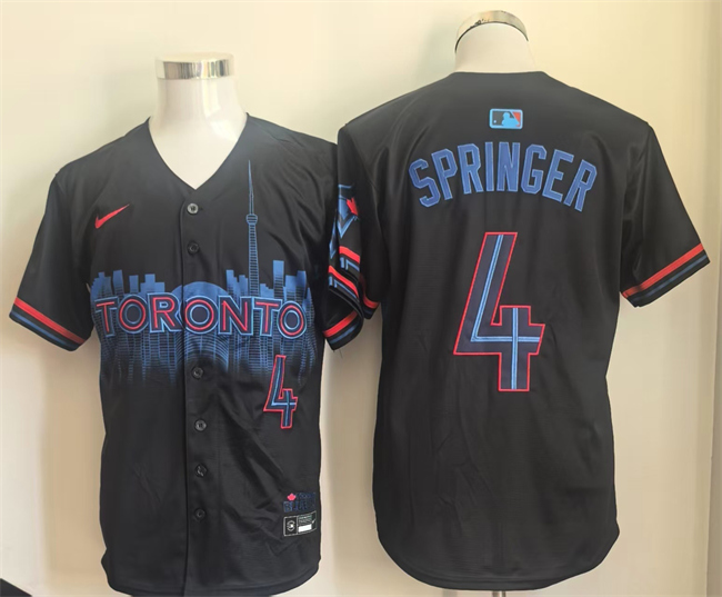 Toronto Blue Jays #4 George Springer Navy 2024 City Connect Limited Stitched Jersey - Zenithce