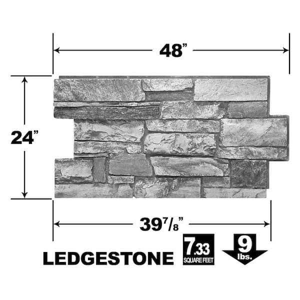 Urestone Ledgestone 24 in. x 48 in. Stone Veneer Panel - Zenithce