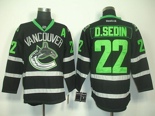 Canucks #22 Daniel Sedin Black Ice Stitched Jersey - Zenithce