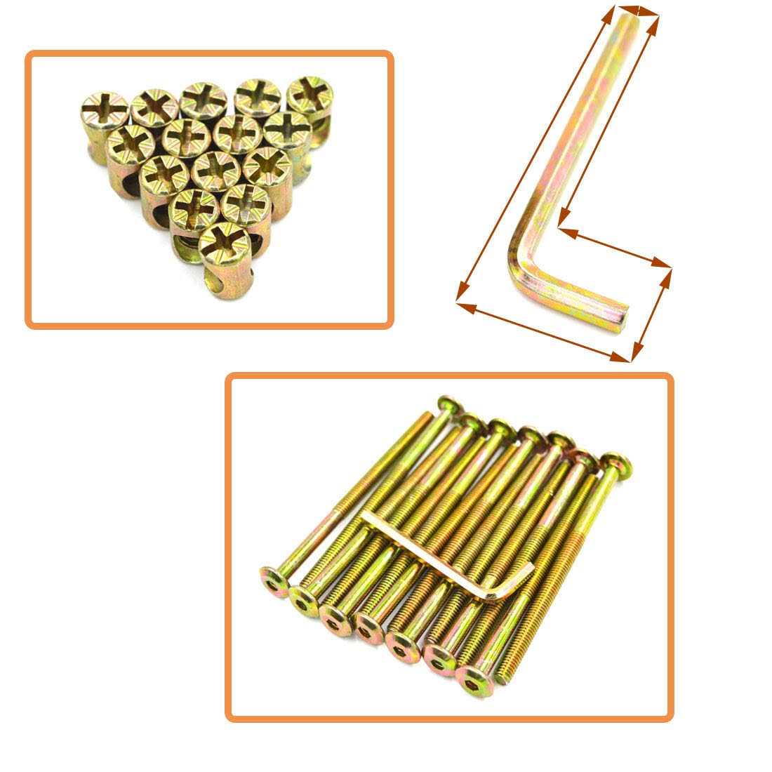Socell M6 x Zinc Plated Hex Drive Socket Cap Furniture Barrel Screws Bolt Nuts Assortment Kit for Furniture Cots Beds Crib Hardware Screws - Zenithce