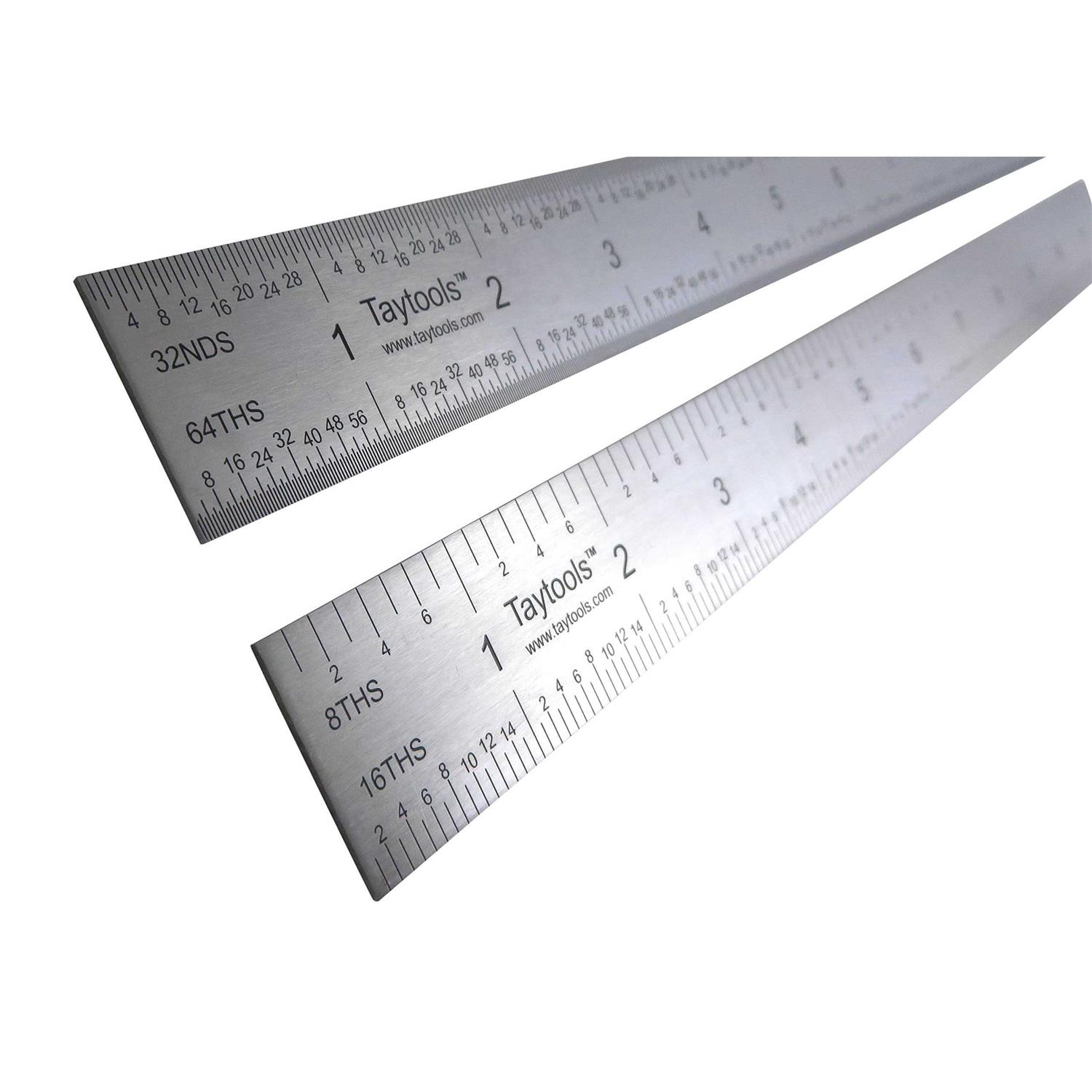 Taytools Rigid Machinist Rule Ruler Hardened Spring Steel 4R Graduations in 1/8, 1/16, 1/32 and 1/64 - Zenithce