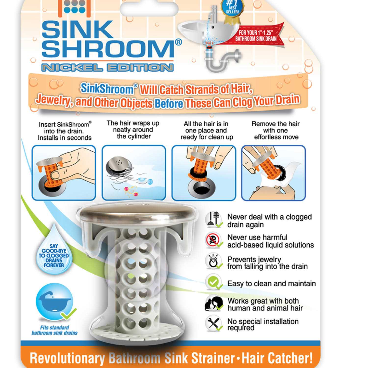Sinkring The Ultimate Bathroom Sink Drain Protector Hair Catcher/Strainer/Snare - Zenithce