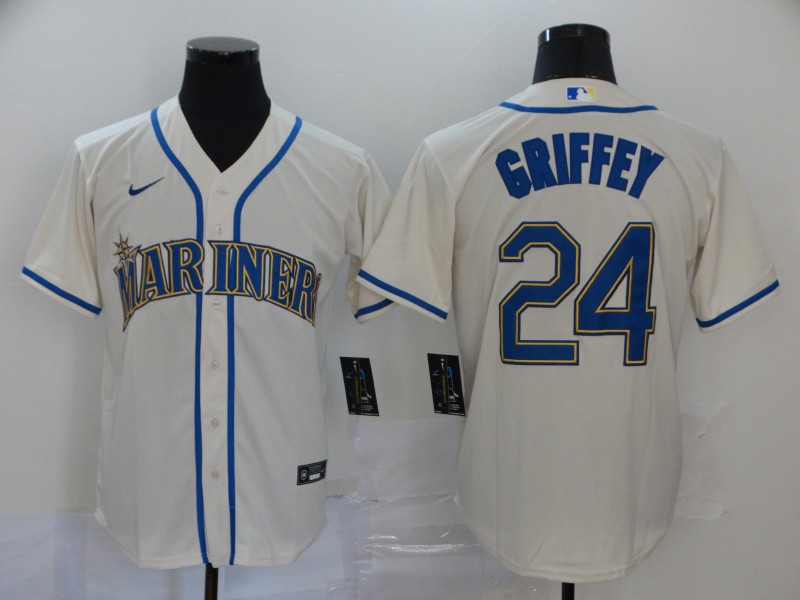 Seattle Mariners #24 Ken Griffey White Cool Base Stitched Jersey - Zenithce