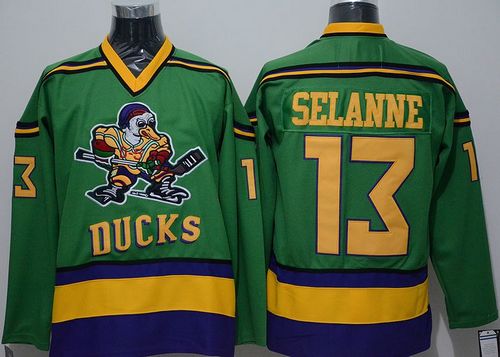 Ducks #13 Teemu Selanne Green CCM Throwback Stitched Jersey - Zenithce
