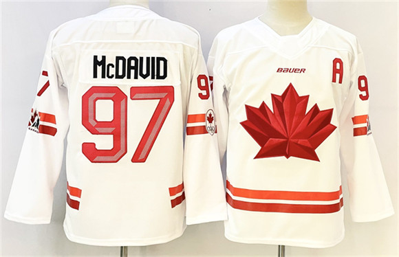 Canada #97 Connor McDavid White With A Patch Stitched Jersey - Zenithce