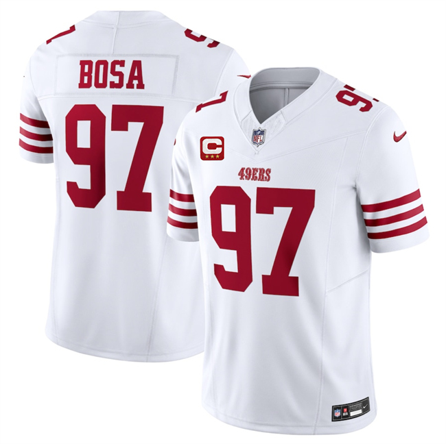 San Francisco 49ers #97 Nick Bosa White 2025 F.U.S.E. With 3-Star C Patch Vapor Untouchable Limited Stitched Jersey - Zenithce