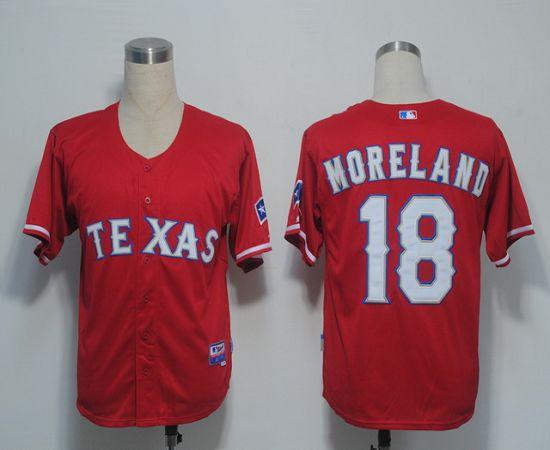 Rangers #18 Mitch Moreland Red Cool Base Stitched Jersey - Zenithce