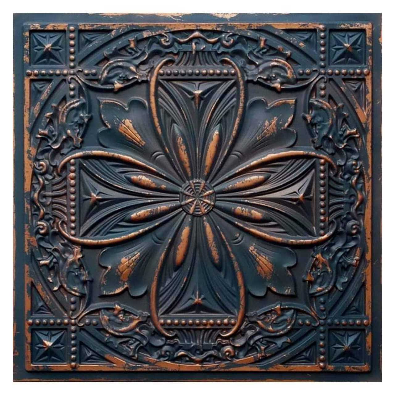 From Plain To Beautiful In Hours Da Vinci 2 ft. x 2 ft. PVC Lay-in Ceiling Tile in Antique Gold - Zenithce